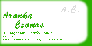aranka csomos business card
